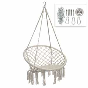 Závesné kreslo Hammock - okrúhle biele